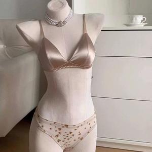 Ensemble de lingerie en dentelle florale pour femmes, soutien-gorge push-up séduisant en maille transparente et culotte, ensemble 2 pièces - Product Image 6