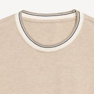 T-shirt personnalisé 100% coton noir à manches courtes avec bordure blanche, col rond, coupe décontractée, style streetwear - Product Image 3