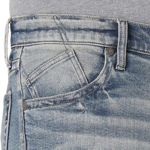 <b>Men's</b> Solid Loose Shorts Light Wash Denim Casual Breathable Eco-Friendly <b>Elastic</b> <b>Waist</b> Baggy Fit Custom OEM Service - Product Image 6