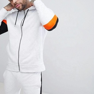 Sudadera con capucha de alta calidad para hombre, traje de chándal con cremallera frontal, color blanco - Product Image 2