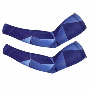Customize Your Own Logo Sublimated Unisex Blue Spandex Polyester <b>Cycling</b> Arm Sleeve Quick Dry Dyed Adult Compression Sleeves - Product Image 1