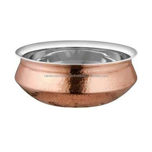 Handi luxueux en cuivre et acier à texture martelée Parfait pour les articles de service et la vaisselle Offert en différentes tailles et designs uniques - Product Image 5