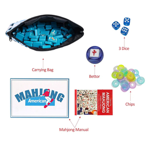 Premium Teal Blue American <b>Mahjong</b> <b>Set</b> Unique Engraved Ski Winter Tiles Professional Custom <b>Mahjong</b> Game <b>Set</b> - Product Image 3