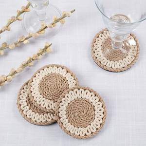Handmade Round Bamboo Table <b>Mats</b> 450mm Natural Earth Tones Bohemian Style Wabi Sabi Home Decor - Product Image 3