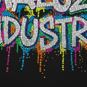T-shirt en coton 250 g/m² de haute qualité avec strass, logo personnalisé thermocollant, fabricant professionnel de vêtements scintillants - Product Image 5