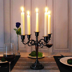 Support de bougie en fer avec base en marbre - Décoration d'intérieur artisanale, durable et écologique - Product Image 4