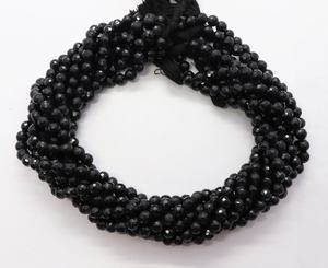 ลูกปัดทรงกลมเหลี่ยมเพชรพลอยสีดำ AAA ขนาด 6 มม. ลูกปัดพลอยสปิเนลสีดำธรรมชาติ 14 นิ้ว ลูกปัดทรงกลมเหลี่ยมเพชรพลอยสีดำ - Product Image 2