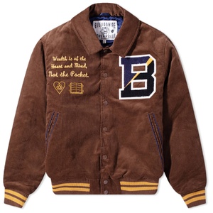 Custom Logo <b>Brown</b> <b>Corduroy</b> Varsity <b>Jacket</b> Men Vintage Embroidery Letterman Bomber <b>Jacket</b> Unisex Streetwear Wholesale Outerwear - Product Image 1