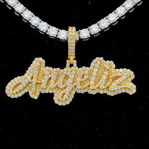 จี้เพชรโมอิสสีเงินสเตอร์ลิง925ออกแบบได้ตามต้องการจี้เพชรโมอิสซาไนต์ชุบทองและมีเสน่ห์ - Product Image 1