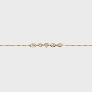 Multi Shape Lab Diamond Five Stone 1.00 CT 14K Gold Luxury IGI Certified Station <b>Bangle</b> <b>Bracelet</b> for Women - Product Image 3