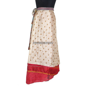 Indian Silk <b>Sarong</b> Beach Pareo Long <b>Wrap</b> Around Skirt 2 Layer Reversible Magic Silk Saris <b>Wrap</b> Long Skirt Silk Sari <b>Wrap</b> Skirts - Product Image 6