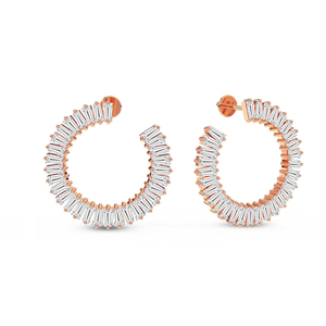 Boucles d'oreilles élégantes et tendance en or massif 14k/18k, opalescentes, avec diamants de laboratoire, certifiées IGI, qualité VS1 - Product Image 5