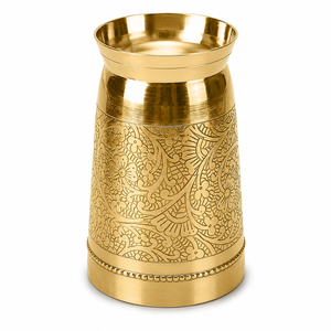 Gobelet à eau en laiton artisanal de qualité supérieure, gravé d'un motif floral, capacité de 270 ml, anti-fuite, incassable, pour la maison, la cuisine, l'hôtel - Product Image 4