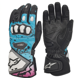 ถุงมือหนัง H-DRL แบบเต็มนิ้ว สีดำ น้ำเงิน ชมพู พิมพ์ลายแบบ Sublimation ระบายอากาศได้ดี สำหรับปั่นจักรยาน ปิดด้วยแถบตีนตุ๊กแก ใช้ได้ทั้งชายและหญิง - Product Image 1