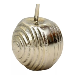 Sculpture Pomme Dorée 6x5 Pouces, Décoration Métallique Faite à la Main, Figurine Artistique Moderne pour Table de Salon - Product Image 6