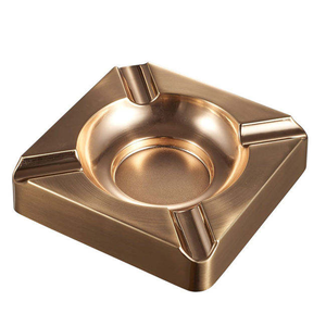 Cenicero Clásico de Metal para Cigarrillos y Cigarros, Forma Redonda, Color Dorado, Cenicero de Mesa, del Fabricante Chaman India - Product Image 2