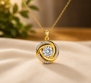 925 Sterling Silver Moissanite Pendant <b>Necklace</b> Set Brilliant Round Cut Diamond Wedding Jewelry - Product Image 3