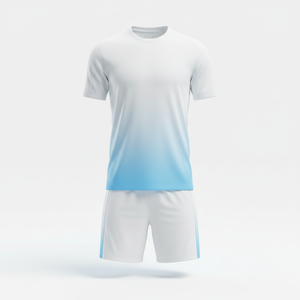 ชุดฟุตบอลหญิงแบบ unisex พร้อมกางเกงขาสั้น ชุดสองชิ้นสำหรับไลฟ์สไตล์ ชุดฝึกซ้อมฟุตบอล แห้งเร็ว ชุดกีฬาออกกำลังกาย รับผลิตแบบ OEM ตามสั่ง - Product Image 1