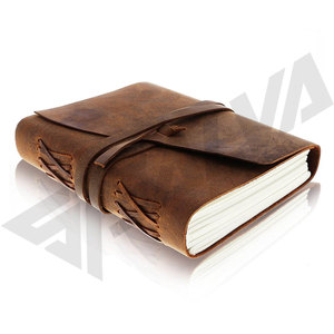 Funda de Cuero para Diario con Cierre de Correa, Color Marrón Oscuro, Hecha a Mano, para Escribir y Tomar Notas - Product Image 5