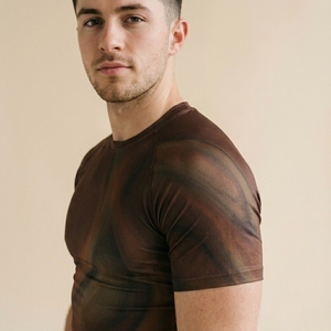 Men Fitted Compression Sports Shirt Custom Half Sleeve Jersey Spandex/Polyester Fitness Gym Training Running Performance - Product Image 3