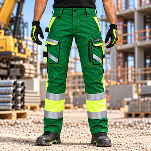 Outdoor Construction <b>Work</b> High Visibility Reflective <b>Cargo</b> <b>Pants</b> Safety Workwear Trousers For Industrial And Warehouse - Product Image 1
