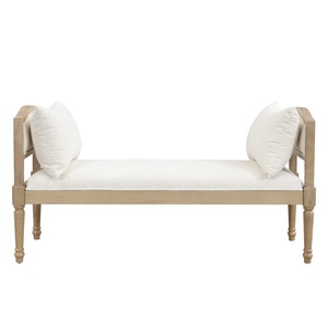 Classic Ottomans Made Of Solid Teak Wood With <b>Cushion</b> and Natural Finishing For Indoor Use. - Product Image 2
