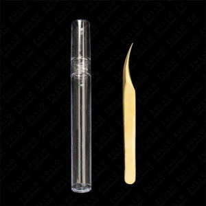 Classic Diamond Grip Eyelash Tweezers Blue & Gold Stainless Steel Pointed Tip Lash <b>Tool</b> Custom Logo & Size Wholesale - Product Image 2