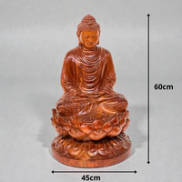 Estatua de Buda Shakyamuni de Madera de Palisandro Natural Hecha a Mano en Da Nang, Vietnam, Escultura de Buda Sentado, Decoración para Altar y Meditación en el Hogar