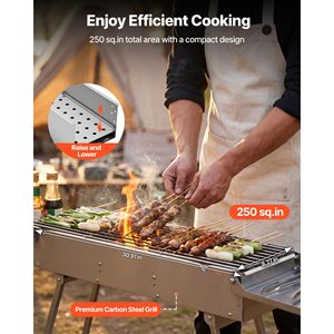 Griglia a Carbone Pieghevole con Area di 250 Pollici Quadrati Area Cucina e Finitura Spazzolata - Product Image 2