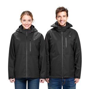 Giacca da uomo riscaldata a batteria 7.4V Soft Shell cappotto riscaldante elettrico antivento impermeabile leggero capispalla 5 zone di riscaldamento 3 - Product Image 1