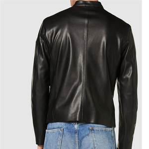Veste d'hiver matelassée en cuir véritable pour homme, style urbain, avec logo frontal, séchage rapide, respirante, écologique, confortable, design intemporel - Product Image 4