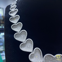 Collar de tenis de corazón premium con incrustaciones de moissanita VVS y plata de ley 925 para mujer