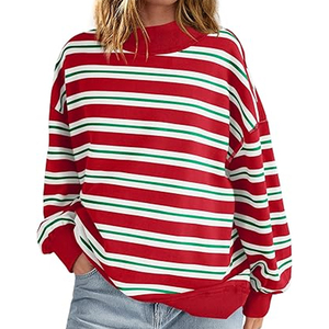 Women Turtleneck Sweatshirt Heavyweight Lined Oversized Casual Top - Product Image 1