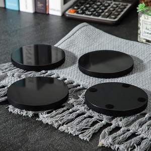 Posavasos de Mármol a Cuadros, Posavasos de Piedra Negra y Blanca para Mesa, Accesorios de Cocina, Decoración del Hogar a Cuadros y Moderna - Product Image 1