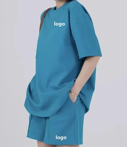 Ensemble 2 pièces en tricot pour femmes, col rond, coupe ample, décontracté, printemps-été, usage quotidien, avec poche - Product Image 4