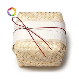 Boîte à rideaux en bambou faite à la main, conteneur tissé naturel pour l'emballage du thé, les souvenirs, les bijoux, les accessoires et la décoration intérieure - Product Image 1