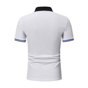 Men's <b>White</b> Short Sleeve Polo Shirt Regular Fit Casual Knitted Breathable Solid Color Pique Fabric Design - Product Image 2