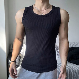 Débardeurs pour hommes à col montant et manches courtes, 100% coton jersey, coupe formelle, longueur standard, style vintage délavé, imprimé léopard - Product Image 2