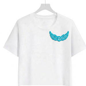 T-shirt blanc à manches courtes pour homme, coupe classique, col rond, couleur unie, décontracté, en jersey de polyester tricoté, teint en pièce, écologique - Product Image 3