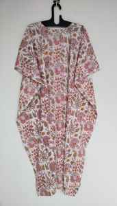 Robe kaftan en coton indien faite à la main, paréo de plage, kimono, tenue bohème d'été, tenue de vacances - Product Image 3