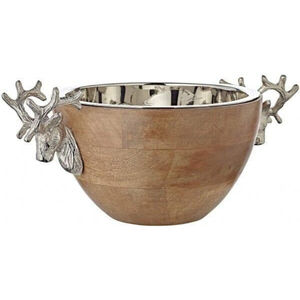 Nouveaux bols de service en bois d'acacia et métal, forme ronde, pour la maison, les hôtels, la table, la cuisine, la vaisselle, les bols de service alimentaire - Product Image 5