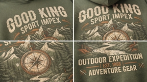 Sudadera con Capucha de Corte Regular con Estampado Gráfico, Estilo Urbano Vintage, de Algodón Grueso y Felpa, Sudadera Premium de Moda Masculina para Invierno, Personalizable - Product Image 5