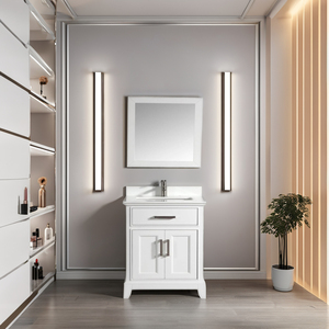 Hardwood 30 Inch Modern Luxury Wall-mounted <b>Vanity</b> <b>Mirror</b> Set Fashional <b>Vanity</b> Cabinet Single Sink <b>Mirror</b> Bathroom <b>Vanity</b> Hotel - Product Image 1