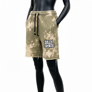 Women Premium Acid Wash <b>Fleece</b> <b>Shorts</b> 320 GSM Soft Cotton Raw Edge Embroidered Custom Logo Acid Wash women's <b>shorts</b> - Product Image 4