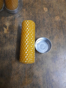 Aesthetic Raw Beeswax Honeycomb Pillars – Non-Toxic Handcrafted <b>Lighting</b> – Single Unit - Product Image 3