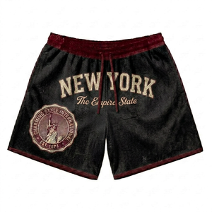 High Quality Elastic Waist Casual Shorts Double-<b>layer</b> Thick Mens Board Shorts Custom Logo Sublimation Men's Mesh Shorts - Product Image 3