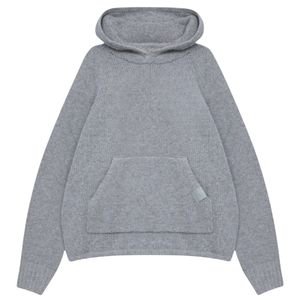Sudadera con Capucha de Punto Bouclé para Hombre, Sudadera Cómoda y Elegante con Bolsillo Delantero, Sudadera de Punto Premium en Color Gris Jaspeado - Product Image 1