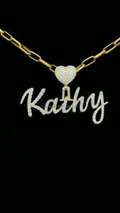 Collier Hip Hop personnalisé pour femmes en argent sterling 925 avec diamant VVS Moissanite plaqué or petite lettre bijoux pendentif breloques - Product Image 2