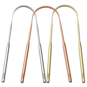 Nouveau gratte-langue en acier inoxydable et cuivre antidérapant NRZA INTERNATIONAL NI TS4532 couleur or rose pour l'hygiène buccale des adultes - Product Image 2