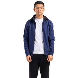 Sudadera con Cierre para Hombre, Color Azul Marino, Corte Regular, Estilo Casual para Otoño, Tejido de Algodón, Color Sólido, Diseño con Cuello Alto - Product Image 2